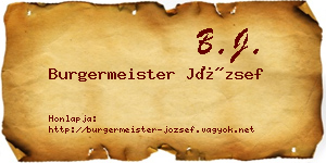 Burgermeister József névjegykártya