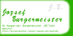 jozsef burgermeister business card